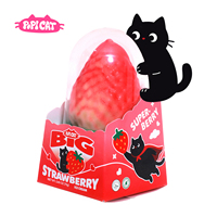 Bubuk Es Krim Buah PoPI CAT Stroberi Mangga Persik Bentuk 3D Rasa Buah Laris Manis Tren Viral Media Sosial untuk Ritel Premium
