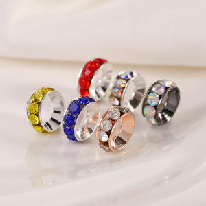 Металлические круглые бусины со стразами, золотые латунные бусины для баскетбола, для изготовления украшений - Product Image 4