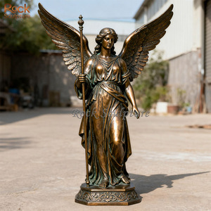 Fusione esterna personalizzata di scultura femminile angelo bronzo e statua dell'ala - Product Image 1