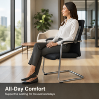 Chaise de bureau de direction de luxe, design ergonomique moderne, dossier en tissu maillé, accoudoirs chromés