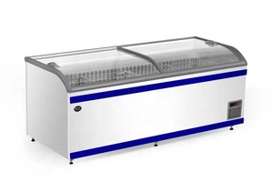 Supermercado comercial refrigerador <span class=keywords><strong>congelador</strong></span> arcón puerta de vidrio con luz LED - Product Image 4