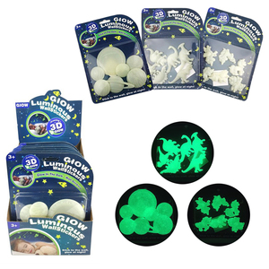 Novedad, Adhesivos de Pared 3D que Brillan en la Oscuridad, Formas Mixtas de Dinosaurios, Planetas y Unicornios, Adornos Decorativos Luminosos para Niños - Product Image 1