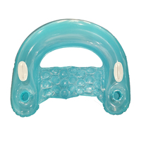 Chaise flottante gonflable pour piscine avec poignée et porte-boisson Installation d'amusement aquatique