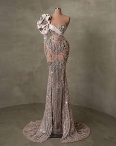 Thời trang cao Evening Dresses với ngọc trai ảo ảnh được thiết kế nổi tiếng Dresses thanh lịch thành phố đi bộ Couture abendkleider - Product Image 1