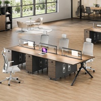 Ensemble bureau et chaise de direction moderne et minimaliste de luxe léger avec poste de travail à cloison, bureau pour personnel, bureau financier avec rangement