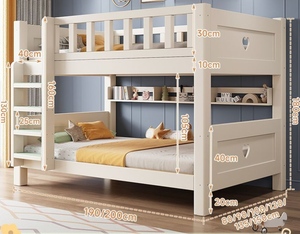 Wayon Modernes Massivholz Kiefern Kinderzimmermöbel Doppelstockbett mit Leiter und Aufbewahrungsschubladen - Product Image 2
