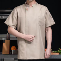 Uniforme de chef d'hôtel à manches courtes pour hommes, respirant, restauration, cuisine, pâtisserie, uniforme de travail, logo personnalisé à manches longues