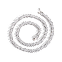 Chaîne tennis œil de cheval 2,5 * 5 mm, collier chaîne simple rangée pour homme style hip-hop.