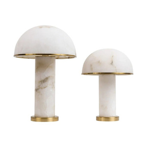 Lampe de table en forme de champignon blanc, en marbre, E27, Led, 220V, commande par interrupteur, pour salon, chambre à coucher, bureau - Product Image 4