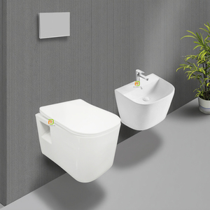 Inodoro suspendido de pared con <span class=keywords><strong>cisterna</strong></span> oculta de doble descarga, de grado hotelero, con ahorro de agua, sin borde, para proyectos y villas. - Product Image 2