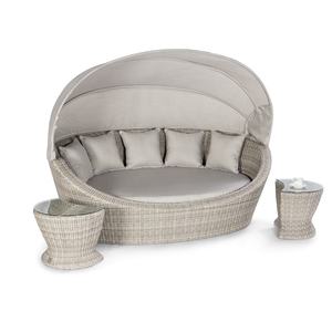 Meubles de patio <span class=keywords><strong>chaise</strong></span> de plage ronde en rotin <span class=keywords><strong>chaise</strong></span> longue d'extérieur avec auvent <span class=keywords><strong>piscine</strong></span> hôtel jardin lit de jour sectionnel - Product Image 1