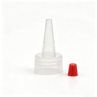 Tapa de rosca de plástico con boquilla larga de fábrica 24/410, 20mm 24mm 28mm, con tapa superior roja, para botella con boquilla para dispensar salsa de tomate, pegamento, tinta, pasta
