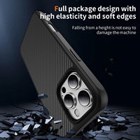 Funda de fibra de carbono a prueba de golpes para Apple iPhone 16 Pro Max 16E 17Air 15 14 Plus 13 12 Mini 11, carcasa antideslizante para teléfono