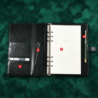Carnet à anneaux A5 en cuir PU écologique avec logo personnalisé, rechargeable et réutilisable, journal professionnel à couverture rigide, cadeau pour hommes et femmes