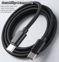 Cable de Carga Rápida 5V2A con Doble Tipo-C, Revestimiento de Nailon Resistente al Desgaste, Transmisión de Datos de Alta Velocidad para Impresora, Compatible con Todos