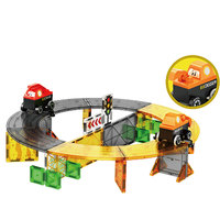 CBTOYS Juego de Pistas Magnéticas de Construcción, Juguete Educativo STEM con 2 Vehículos de Ingeniería para Niños