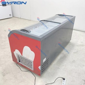 <span class=keywords><strong>Congélateur</strong></span> commercial profond de type îlot européen, vitrine à crème glacée avec porte coulissante en verre incurvé, équipement de réfrigération - Product Image 2