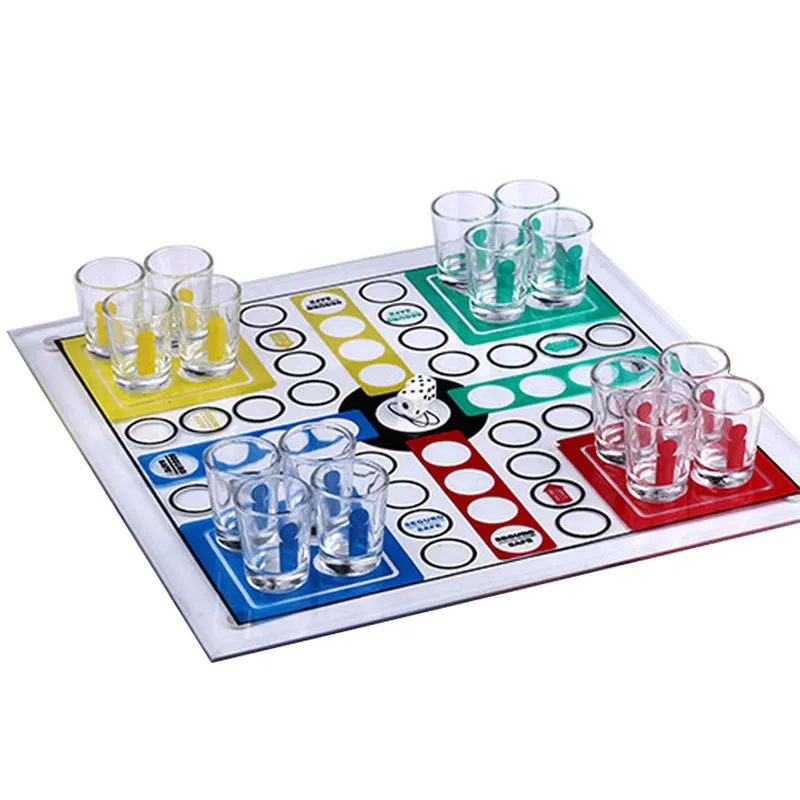 チェスゲームセットガラスチェス飲酒ルードゲームと飲酒チェスゲーム