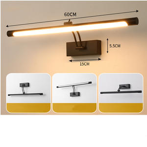 Applique murale noire/dorée, luminaires pour tableaux 40/60/80 cm, éclairage de miroir IP44, lampes murales modernes en métal avec bras articulé simple - Product Image 5