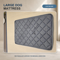 Grand lit pour chien, matelas gris matelassé orthopédique, coussin de couchage pour animaux de compagnie, taille personnalisée, vente en gros