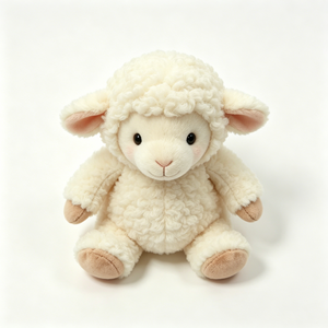 Cordero de peluche personalizado, almohada suave de oveja, cordero de peluche de lana rizada y esponjosa, adorable cordero de peluche color crema - Product Image 4