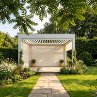 Pergola en aluminium motorisée à lames orientables rétractables, gazebo bioclimatique en aluminium, toit automatique imperméable pour jardin extérieur