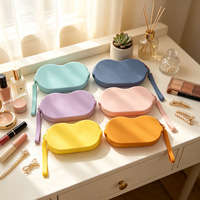 Étui de rangement personnalisé en silicone pour lunettes de soleil, pochette de protection pour lunettes avec blocs de couleur et cordon