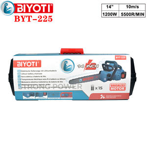 Motosierra Inalámbrica Profesional BIYOTI de 14 Pulgadas con Batería, Motosierra de Jardín con Motor sin Escobillas, Máquina Cortadora de <span class=keywords><strong>Madera</strong></span> - Product Image 2