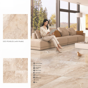 Azulejos de Porcelana Pulida con Diseño Geo Pebbles de Vistaar, 600x600mm, Revestimiento Vitrificado para Pisos - Product Image 2