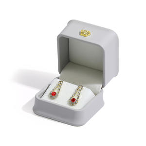 Custom Logo Spot Crown Buckle Earring <b>Jewelry</b> Box Portable Square Pendant Jewellery Packaging Boxes Cosmetics PU Drawstring - Product Image 4