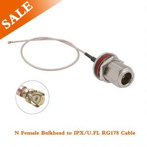 สายเคเบิล N Female to <span class=keywords><strong>IPX</strong></span>/UFL RG178 พร้อมหัวต่อ RF Coaxial แบบ N Type Nut Bulkhead Jack ไปยังสาย <span class=keywords><strong>IPX</strong></span> Pigtail สำหรับการ์ด PCI Wifi และเราเตอร์ไร้สาย - Product Image 1