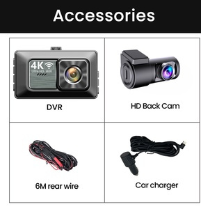 Caméra de tableau de bord de voiture 3 pouces 4K+4K, mini caméra double, Wifi GPS FHD 3840*2160P, enregistreur de tableau de bord de voiture, caméra avant et arrière avec application - Product Image 6