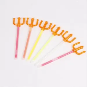 Kids Birthday Dark Party Supplies Neon Glow Trident Wand Sticks Decor Accessories