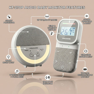 KT-270PB เครื่องตรวจจับเสียงเด็กพร้อมโปรเจคเตอร์ฉายดาว แสดงอุณหภูมิและความชื้น ระยะไกล 500 เมตร แบตเตอรี่แบบชาร์จได้ ขายส่ง - Product Image 6