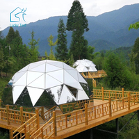 Dôme géodésique en verre transparent pour camping hivernal, type igloo, avec salle de bain, certifié CE, extensible, fixation par boulons, tailles 4m/5m/6m