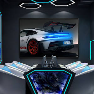 Lámpara LED para Auto Deportivo GTR, Pintura Moderna y Sencilla, Mural Decorativo Rectangular Enmarcado para Sala de Esports y Dormitorio, Alimentación por CA - Product Image 4