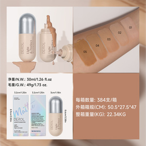 DEROL Light High Concealer Foundation Liquid 30ml BB Cream Thin Mist Liquid Foundation Long Lasting Makeup Milk Bottle Conceal - Product Image 3