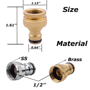 ข้อต่อสายยางทองเหลืองสำหรับสวน  แบบเกลียวใน-<span class=keywords><strong>เกลียว</strong></span>นอก  สำหรับระบบน้ำหยด  แบบเชื่อมต่อเร็ว - Product Image 2