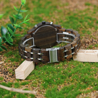 Montre en bois de luxe pour femme avec logo personnalisé, chronographe, rattrapante, cadran lumineux 40 mm, quartz, alarme, étanche 3 ATM, acier inoxydable