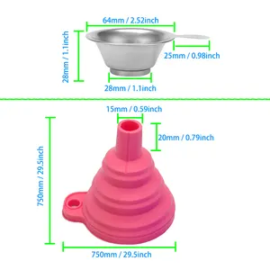 Filter Sekali Pakai Resin Printer 3D-dengan Corong Resin Kerucut Silikon (Besar), Saringan Cat atau Kit Saringan Resin untuk Didaur Ulang