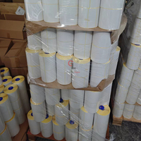 Vente d'usine étanche 58x40mm 58x60mm blanc direct thermique auto-adhésif étiquette de code à barres autocollants rouleaux pour supermarché