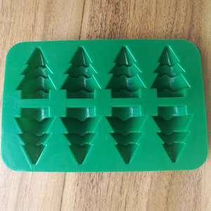 <b>Christmas</b> <b>Tree</b> Silicone Mold 8-Piece Green Easy Demold <b>Chocolate</b> Soap Mold - Product Image 2