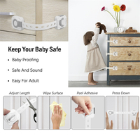 Accessoires de protection pour bébé Serrure de sécurité pour tiroir à sangle réglable, sécurité pour bébé, serrures pour enfants Loquet d'armoire à l'épreuve des enfants