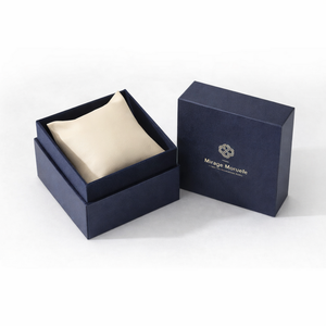 Boîte à bracelet de qualité supérieure, boîte de conditionnement de bijoux personnalisée avec couvercle et base, avec insert en coussin, estampage à chaud, logo personnalisé, vente en gros - Product Image 2