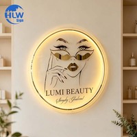 Enseigne en acrylique de style nouveau, enseigne ronde rétroéclairée, enseigne au néon LED personnalisée, logo pour entreprise, extérieur
