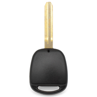Vehicle 2 Buttons Black Key Replacement Fob Auto Remote Car Key Shell with Toy43blade