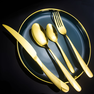 Couverts <span class=keywords><strong>de</strong></span> haute qualité, luxe, plaqués or, acier inoxydable, fourchette, cuillère, couteau, ensemble <span class=keywords><strong>de</strong></span> couverts <span class=keywords><strong>de</strong></span> 24 pièces - Product Image 6