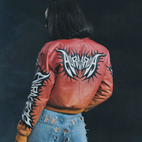 Veste bomber en fourrure streetwear avec logo 3D personnalisé en relief, dégradé de couleurs, patch hip-hop, appliqué brodé en chenille