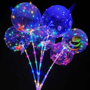 New Amazon Hottest Cartoon Toy Balloon Glowing Inflatable Led Bobo Balloon Luminous Bobo San Valentines Day Balloon on Stick