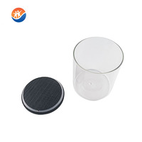 Vielzahl von bleifreien High Boro silikat glas Vorrats glas Lebensmittel glas mit schwarzem Holzdeckel